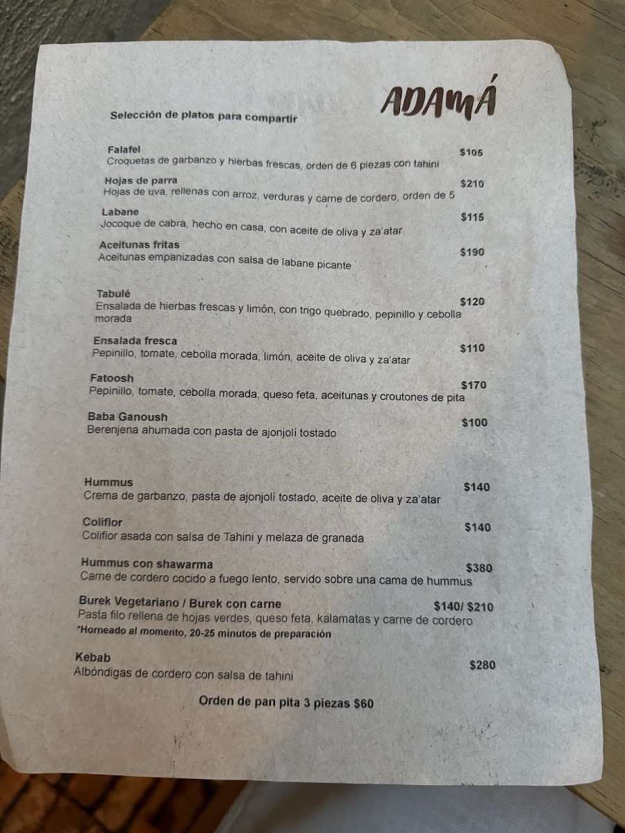 Menu - Adamá photo 10