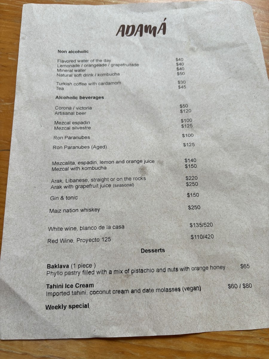 Menu - Adamá photo 9